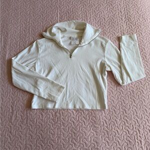 SHEIN White Zip-Up Crop Top